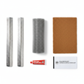 Flat lay of Zone 0 Defensible Space Starter Kit components on white background